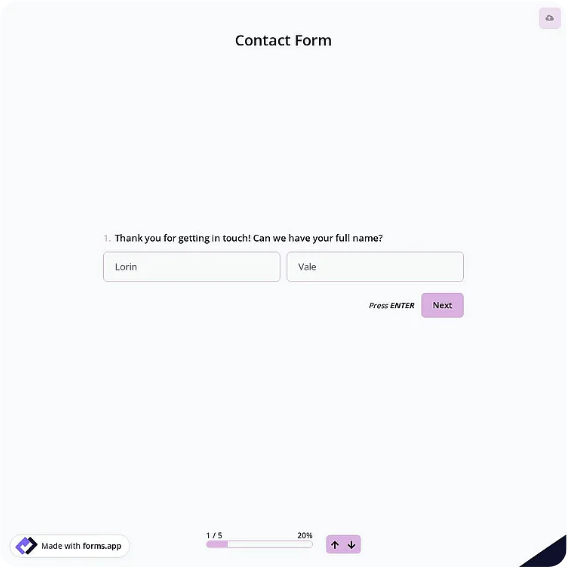 Contact Form Template: forms.app