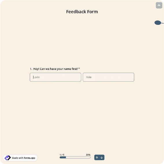 Feedback Form Template: forms.app