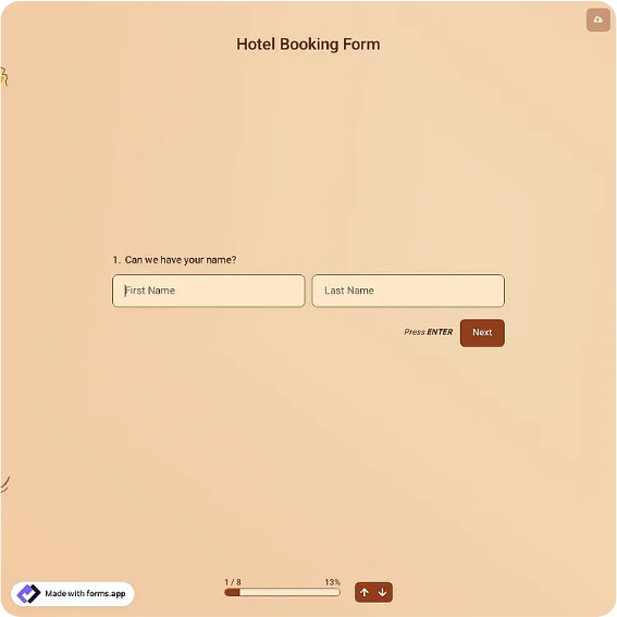Hotel Booking Form Template: forms.app
