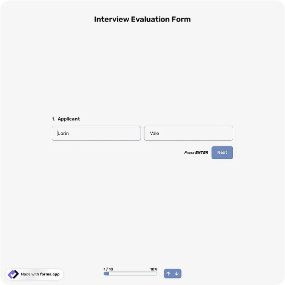 Interview Evaluation Form Template: forms.app