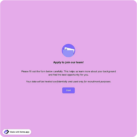Job Application Form Template: forms.app