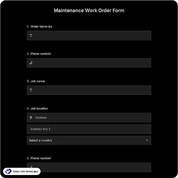 Maintenance Request Form Template: forms.app