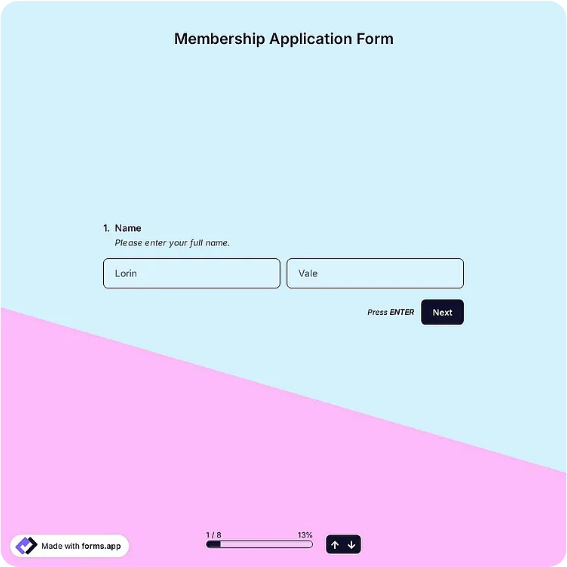 Membership Registration Form Template: forms.app