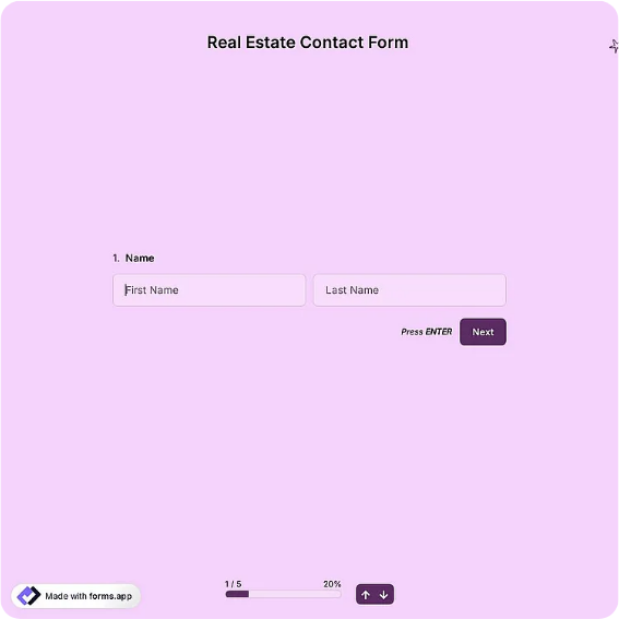 Real Estate Contact Form Template: forms.app