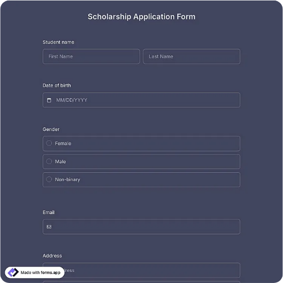 Scholarship Application Form Template: forms.app