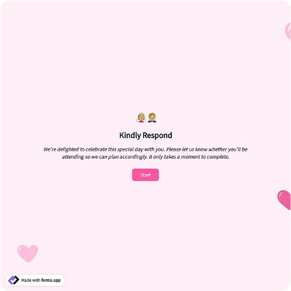 Wedding RSVP Form Template: forms.app